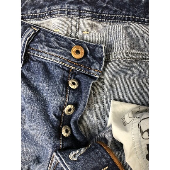 Diesel Industry Zathan Mens 28x25 Blue Denim Jeans Regular Bootcut Hemmed - Picture 8 of 8